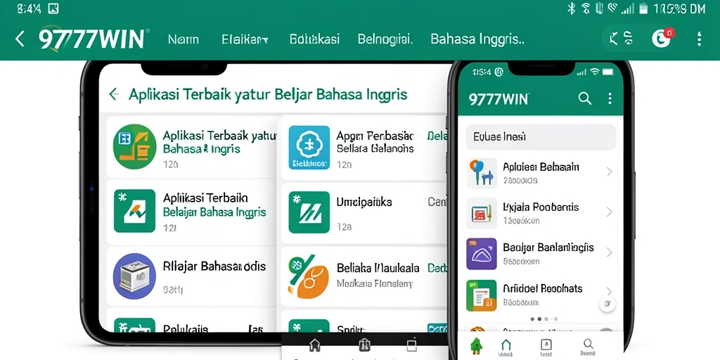 Antarmuka aplikasi 9777WIN untuk Belajar Bahasa Inggris yang menarik.