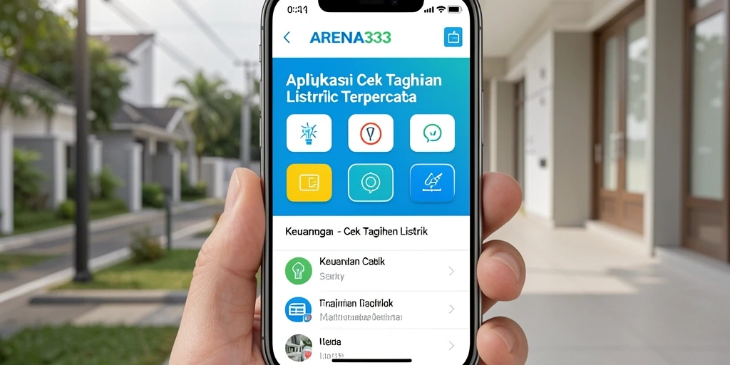 Tampilan antarmuka aplikasi Cek Tagihan Listrik ARENA333.