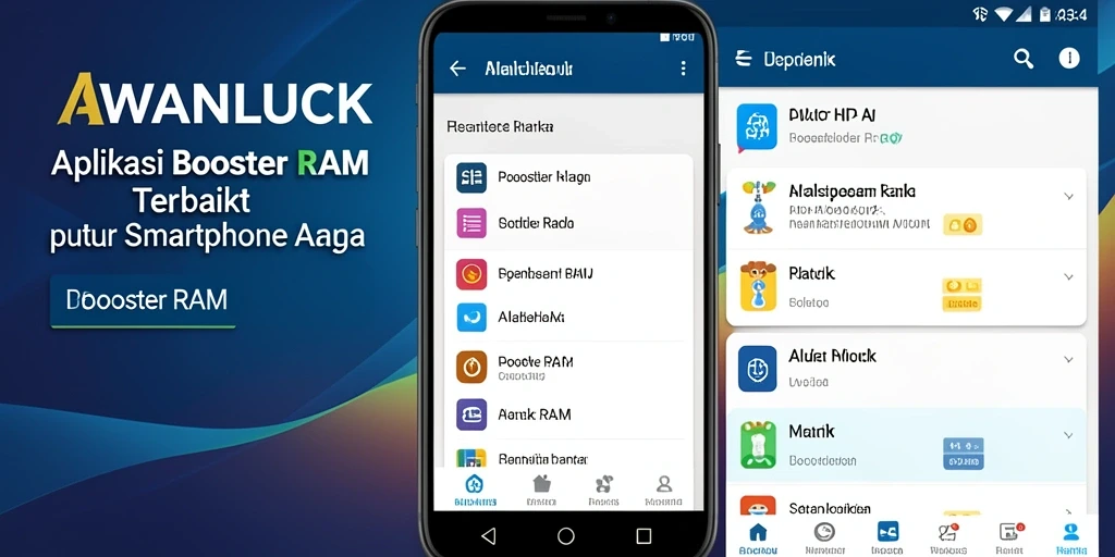 Tampilan antarmuka pembersihan RAM AWANLUCK yang sederhana dan fungsional.