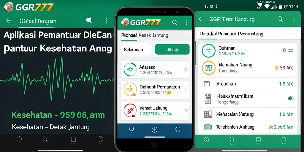 Antarmuka pengguna GGR777 untuk pemantauan detak jantung.