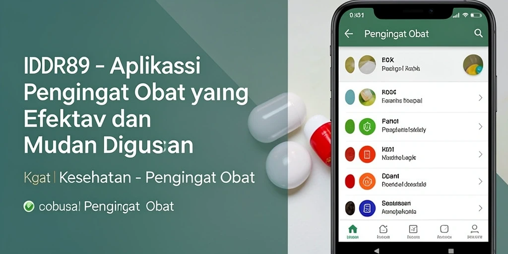Tampilan antarmuka IDR89 untuk pengingat obat harian.