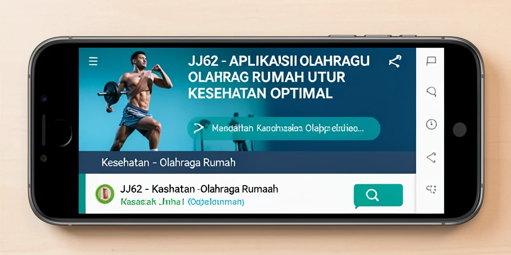 Tampilan antarmuka aplikasi JJ62 yang sederhana dan intuitif untuk olahraga rumah.