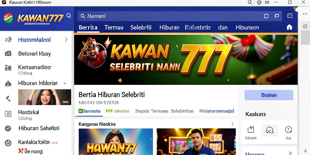 Tampilan antarmuka KAWAN777 yang menarik dan informatif.