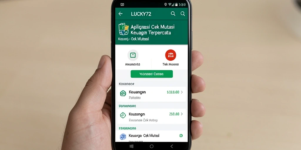 Tampilan antarmuka LUCKY72 menunjukkan fitur cek mutasi yang lengkap dan informatif.