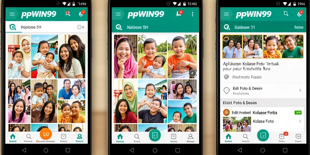 Antarmuka intuitif PPWIN99 dengan kolase foto yang menarik.