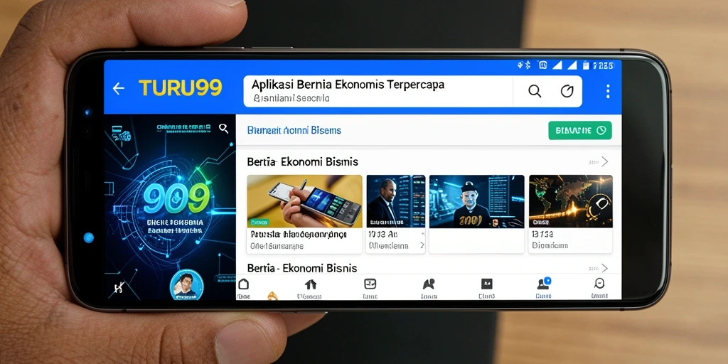 Antarmuka TURU99 menampilkan berita ekonomi terkini dengan desain yang menarik.