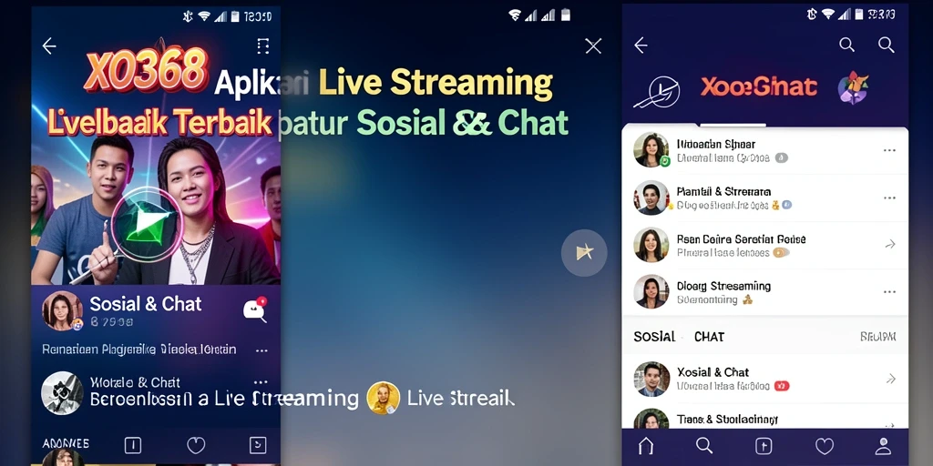 Antarmuka aplikasi XO368 yang menarik dan fungsional untuk Live Streaming.